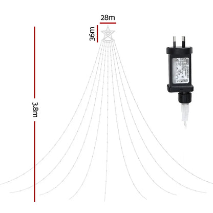 Jingle Jollys 3.8M Christmas Lights Waterfall String Light 340 LED - Image 2