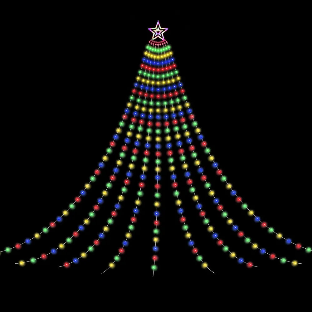 Jingle Jollys 3.8M Christmas Lights Waterfall String Light 340 LED - Image 3