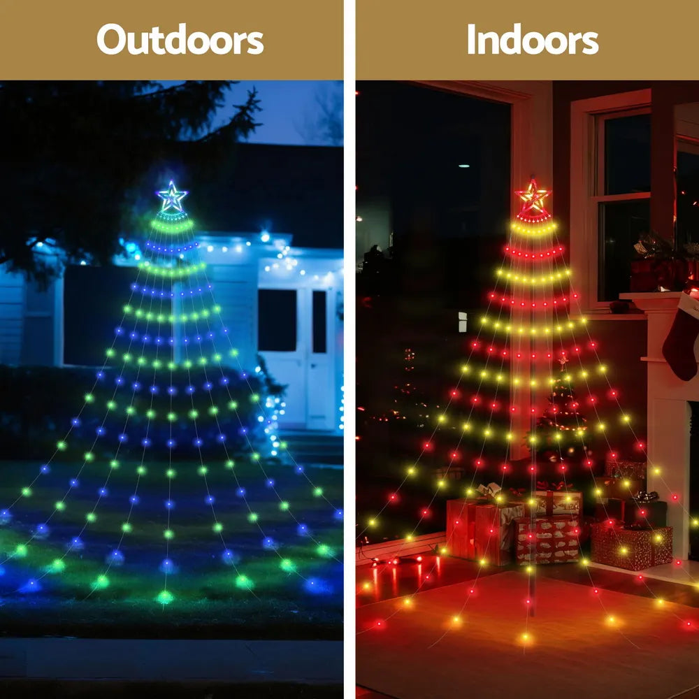 Jingle Jollys 3.8M Christmas Lights Waterfall String Light 340 LED - Image 5