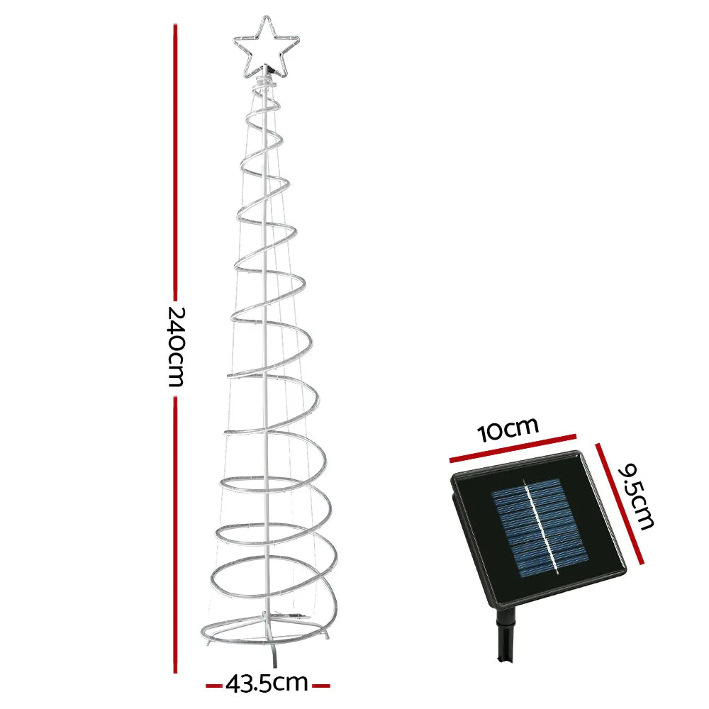 2.4M Christmas Tree LED Solar Motif Lights Jingle Jollys - Image 2