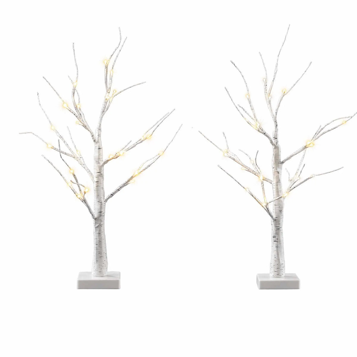 Jingle Jollys Lighted Branch Tree Christmas Decorations Warm White Christmas Lights 2 Pack 60cm - Image 2