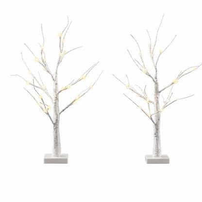 Jingle Jollys Lighted Branch Tree Christmas Decorations Warm White Christmas Lights 2 Pack 60cm - Image 2