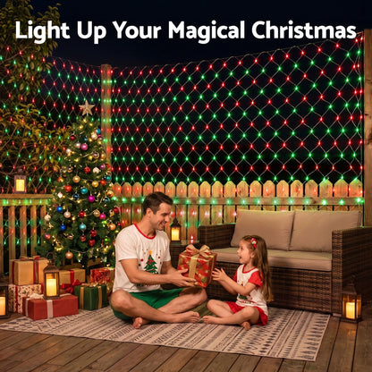 Jingle Jollys Christmas Lights 6x4m Christmas Net Lights 1000LED Red Green Festive Lighting - Image 6
