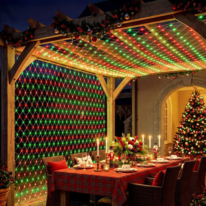 Jingle Jollys Christmas Lights 6x4m Christmas Net Lights 1000LED Red Green Festive Lighting - Image 7