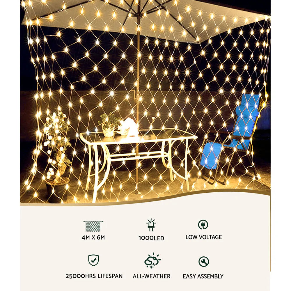 Jingle Jollys ChristmasLights? 4mx6m Net String Light 1000 LED Warm White - Image 4