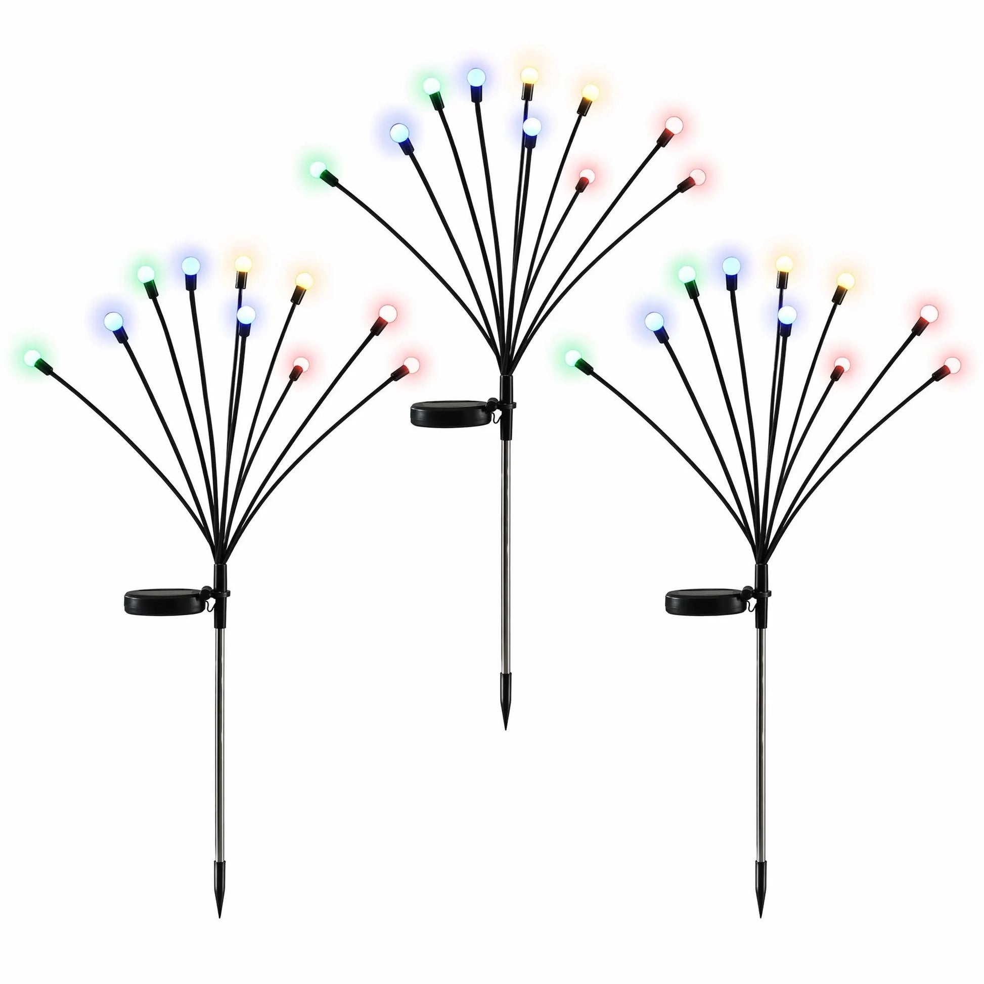 Jingle Jollys Christmas Lights Solar Firefly Lights Garden Decoration Path Lights Multicolour 3 Pack - Image 2