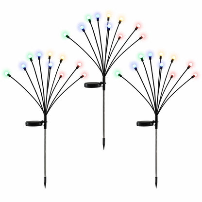 Jingle Jollys Christmas Lights Solar Firefly Lights Garden Decoration Path Lights Multicolour 3 Pack - Image 2
