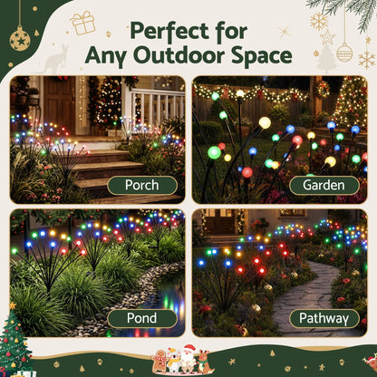 Jingle Jollys Christmas Lights Solar Firefly Lights Garden Decoration Path Lights Multicolour 3 Pack - Image 7