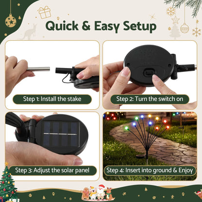 Jingle Jollys Christmas Lights Solar Firefly Lights Garden Decoration Path Lights Multicolour 3 Pack - Image 9
