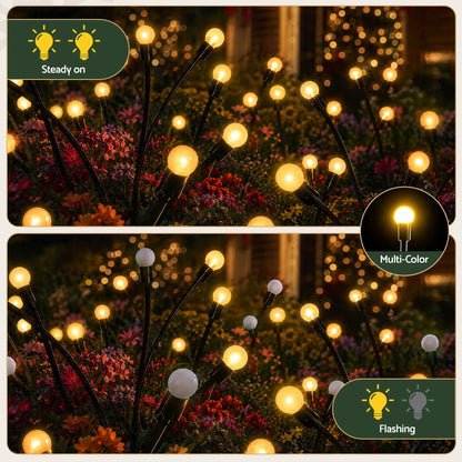 Jingle Jollys Christmas Lights Solar Firefly Lights Garden Decoration Path Lights Warm White 3 Pack - Image 5