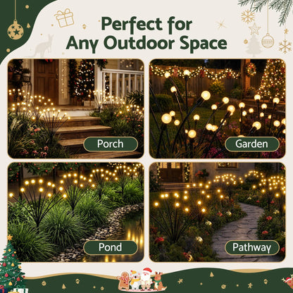 Jingle Jollys Christmas Lights Solar Firefly Lights Garden Decoration Path Lights Warm White 3 Pack - Image 7