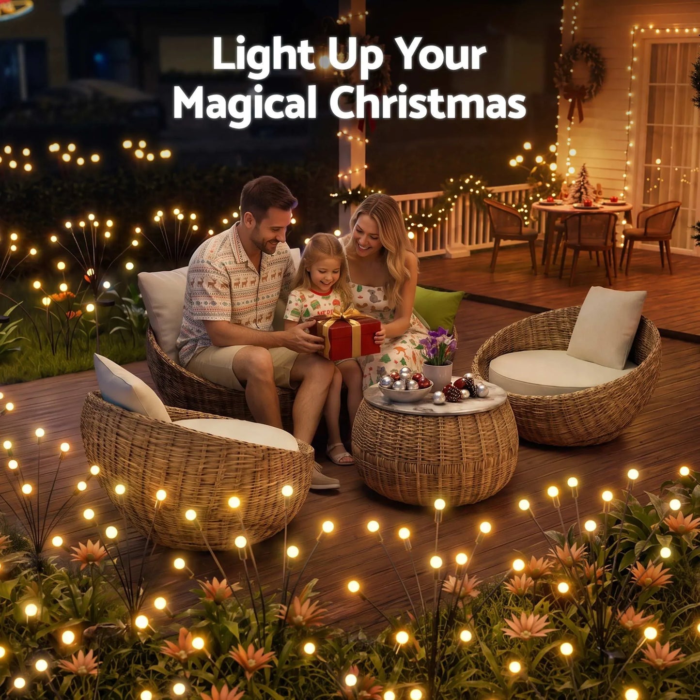 Jingle Jollys Christmas Lights Solar Firefly Lights Garden Decoration Path Lights Warm White 3 Pack - Image 8