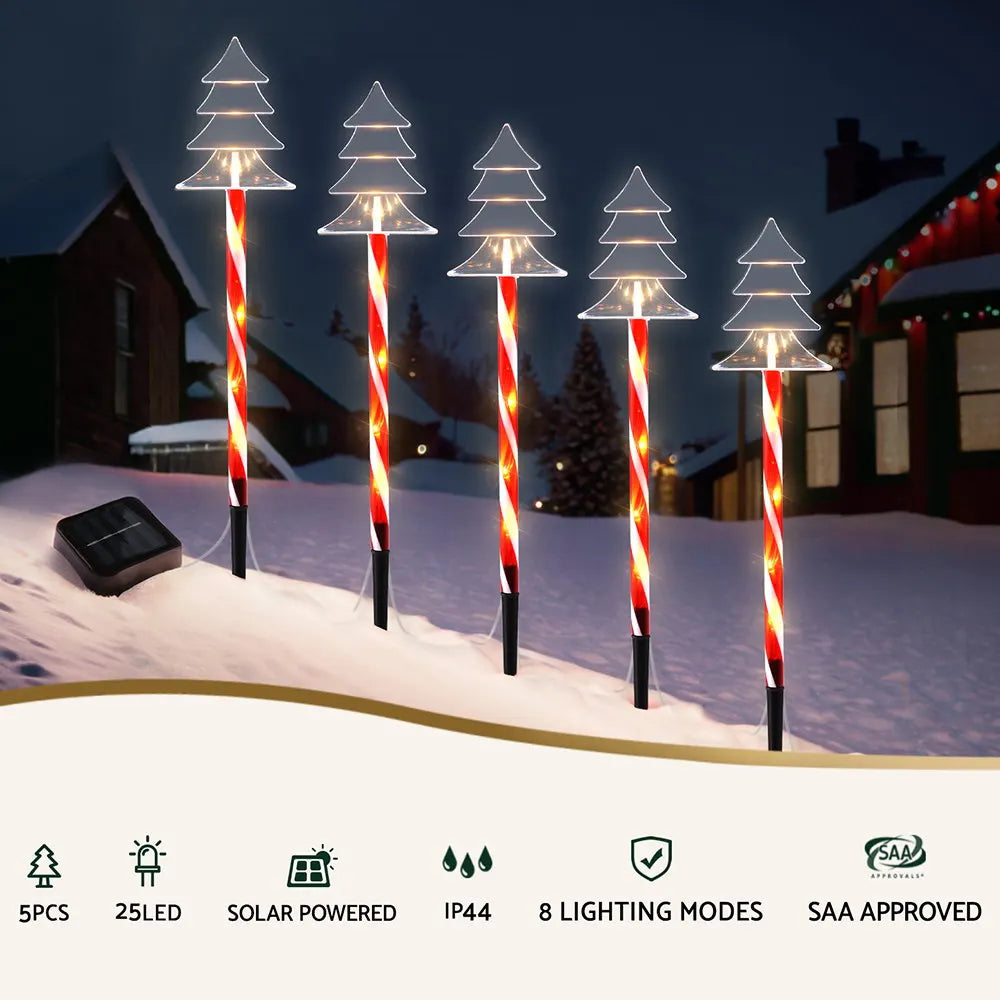 Jingle Jollys 5 PCS Christmas Lights Path Ground Light Garden Decorations 25 LED - Image 4
