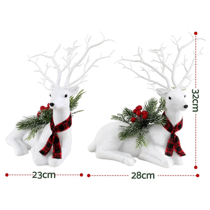 Jingle Jollys Christmas Reindeer 32cm Glitter Deer Ornaments Party Decorations - Image 2