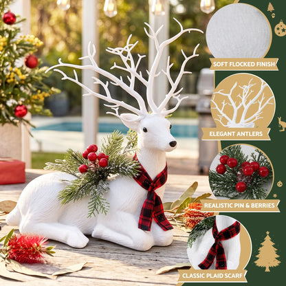 Jingle Jollys Christmas Reindeer 32cm Glitter Deer Ornaments Party Decorations - Image 4