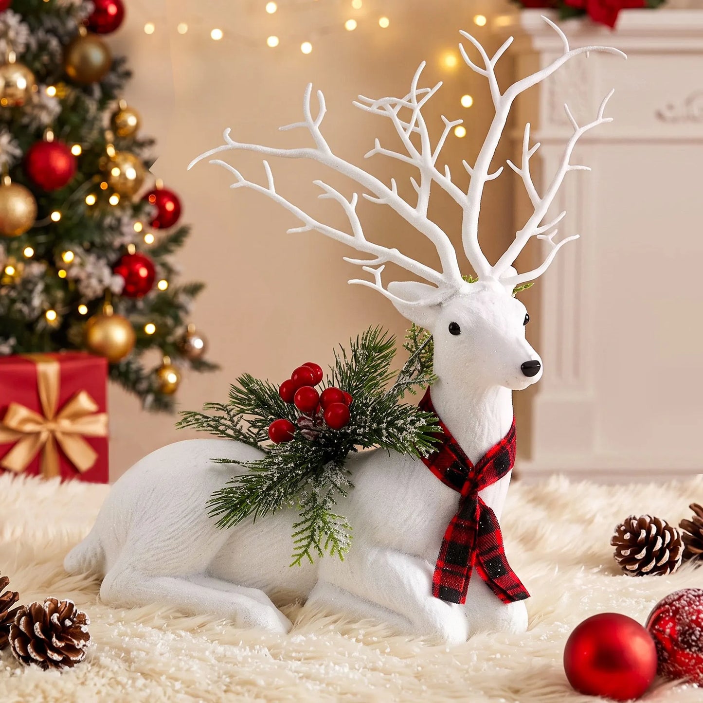 Jingle Jollys Christmas Reindeer 32cm Glitter Deer Ornaments Party Decorations - Image 7