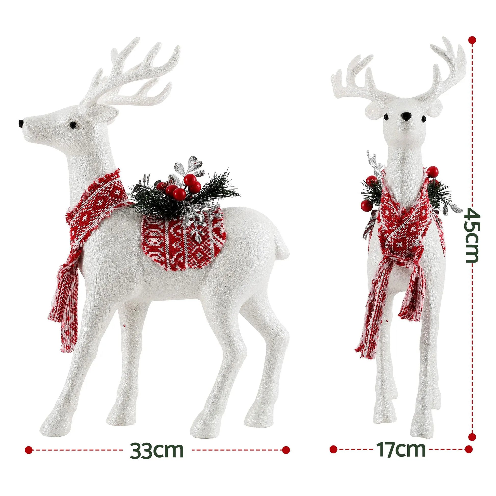 Jingle Jollys Christmas Reindeer 45cm Glitter Deer Ornaments Party Decorations - Image 2