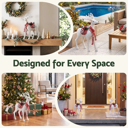 Jingle Jollys Christmas Reindeer 45cm Glitter Deer Ornaments Party Decorations - Image 5
