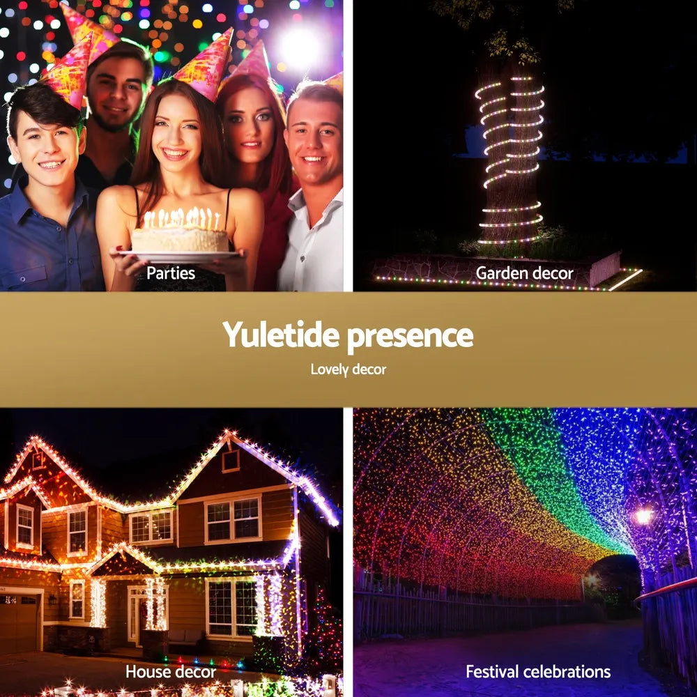 Jingle Jollys 20M Christmas Lights String Rope Light Decoration 600 LED Colorful - Image 4