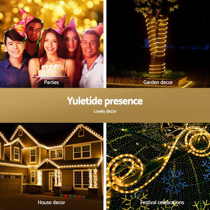 Jingle Jollys 20M Christmas Lights String Rope Light Decorations 600 LED Warm - Image 4