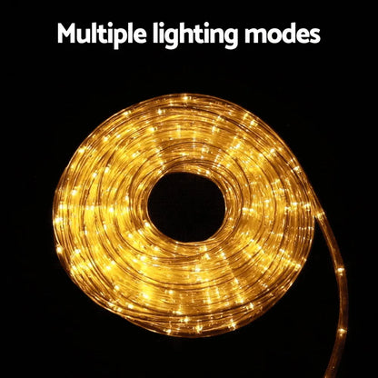 Jingle Jollys 20M Christmas Lights String Rope Light Decorations 600 LED Warm - Image 5