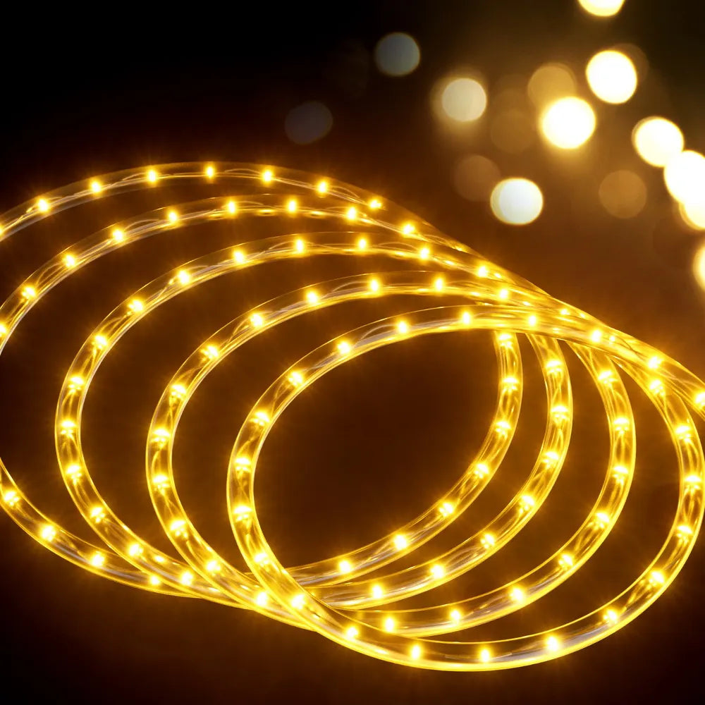 Jingle Jollys 20M Christmas Lights String Rope Light Decorations 600 LED Warm - Image 6