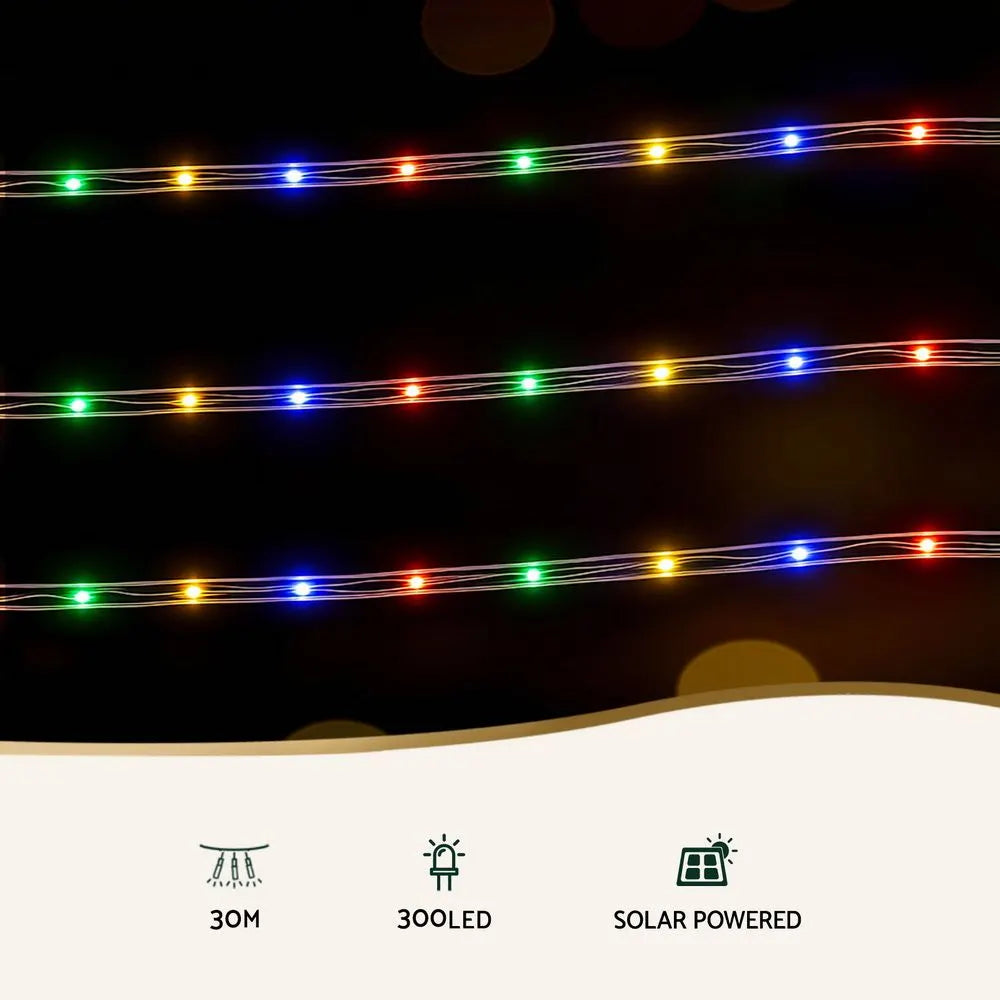 Jingle Jollys 30M Christmas Lights String Rope Light Decoration 300 LED Colorful - Image 2