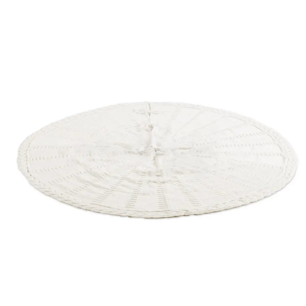 Jingle Jollys Christmas Tree Skirt 120cm Knitted Xmas Tree Ornaments Decor Beige - Image 3
