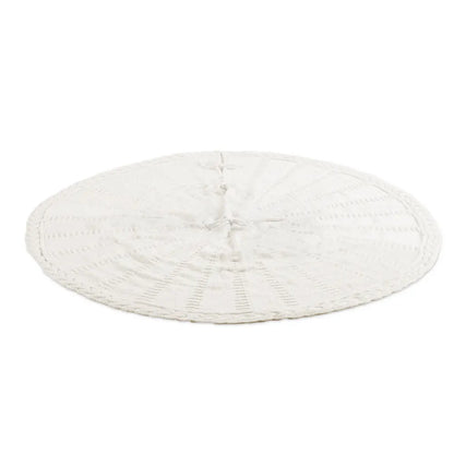 Jingle Jollys Christmas Tree Skirt 120cm Knitted Xmas Tree Ornaments Decor Beige - Image 3
