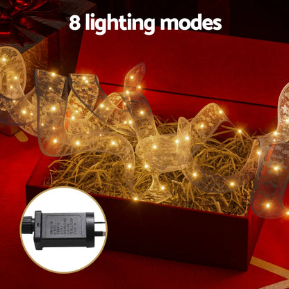 Jingle Jollys 20M Christmas Lights Fairy Ribbon Light 200 LED Xmas Decor Warm - Image 5