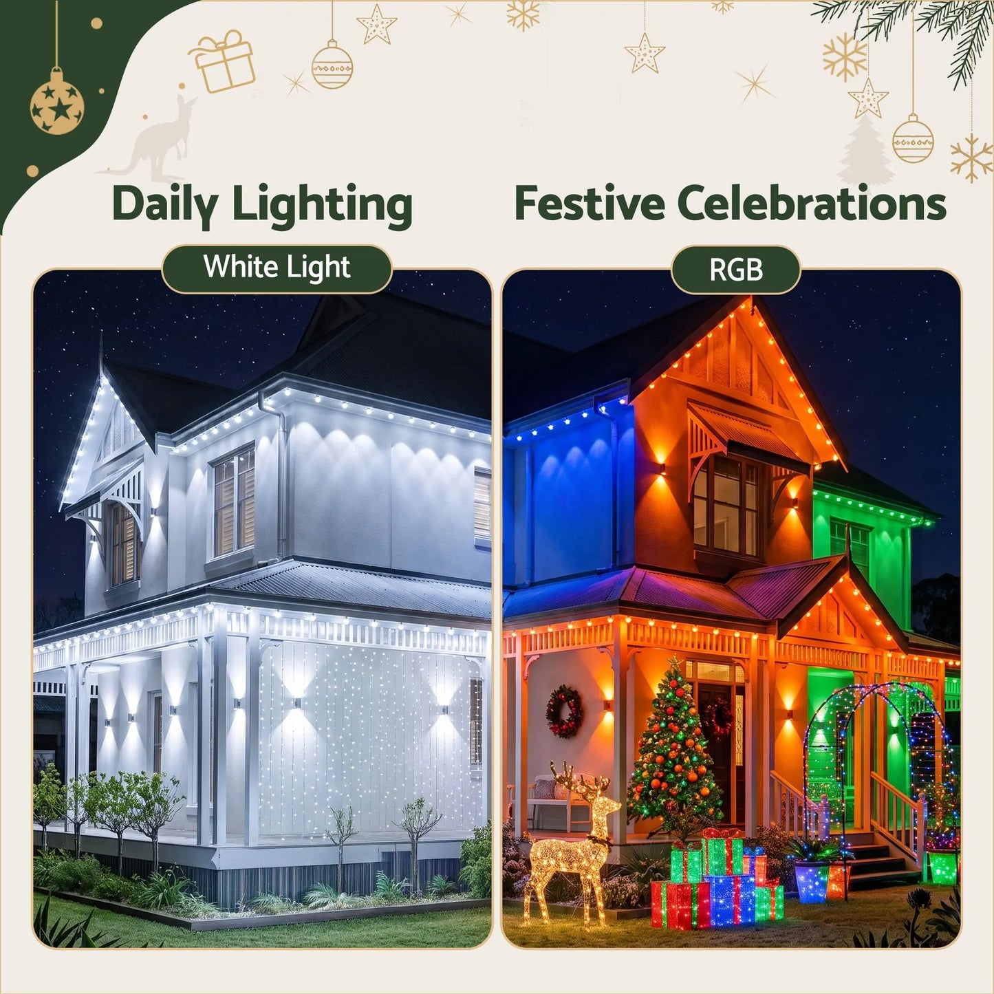 Jingle Jollys 15M Christmas Lights Permanent String Eaves Light 36 LED Decoration - Image 4