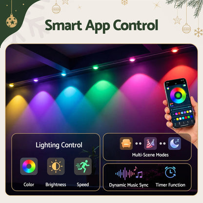 Jingle Jollys 30M Christmas Permanent Outdoor Lights Smart Eaves String App Control Decoration 72LED - Image 2