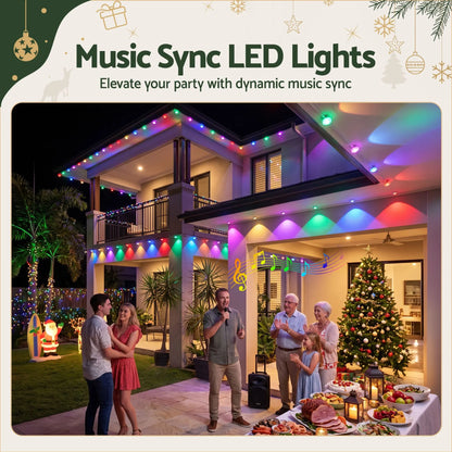 Jingle Jollys 30M Christmas Permanent Outdoor Lights Smart Eaves String App Control Decoration 72LED - Image 4