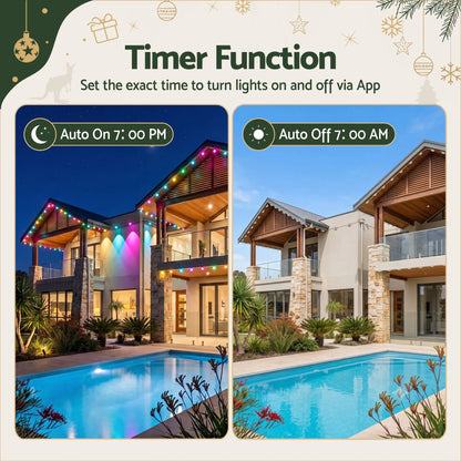 Jingle Jollys 30M Christmas Permanent Outdoor Lights Smart Eaves String App Control Decoration 72LED - Image 5