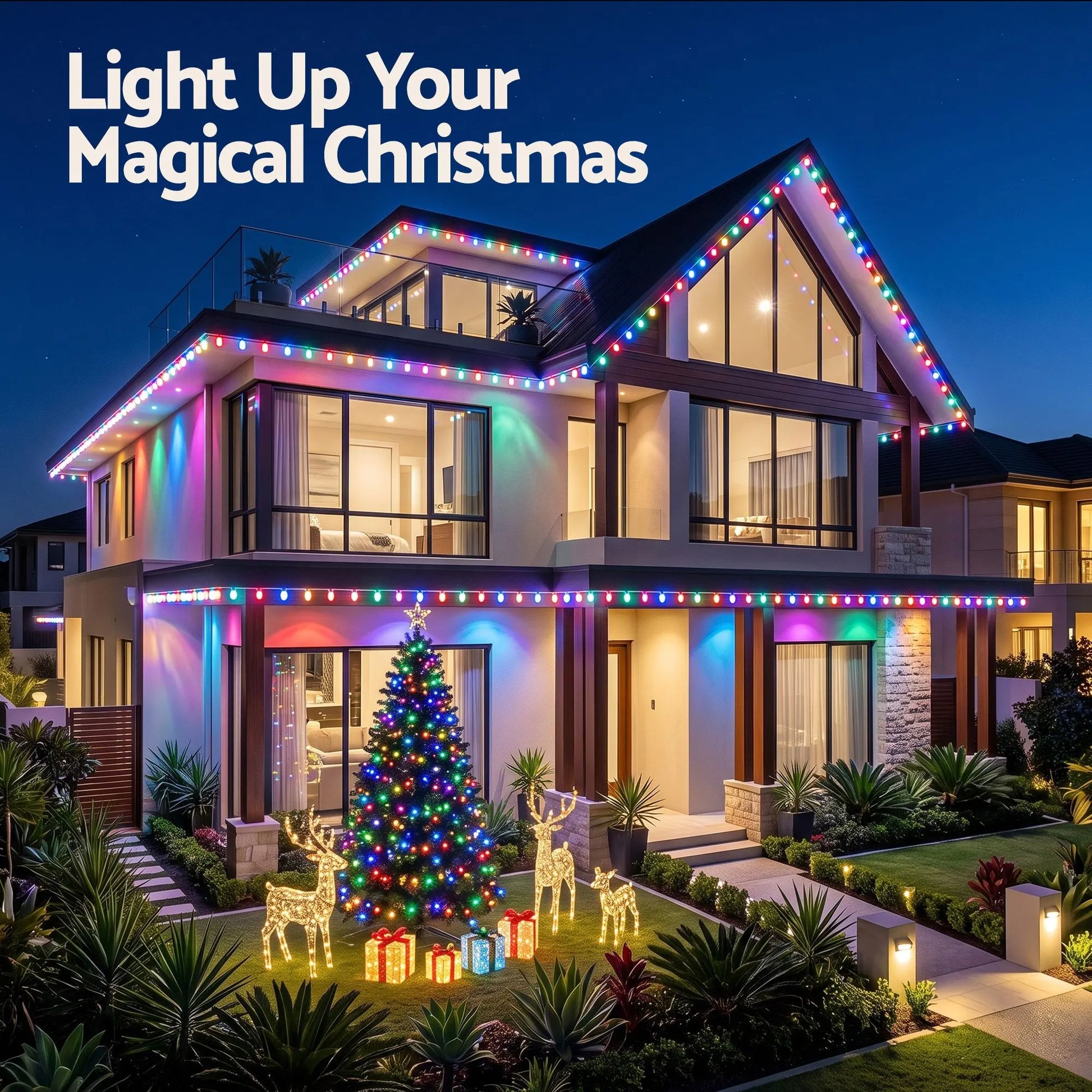 Jingle Jollys 30M Christmas Permanent Outdoor Lights Smart Eaves String App Control Decoration 72LED - Image 7