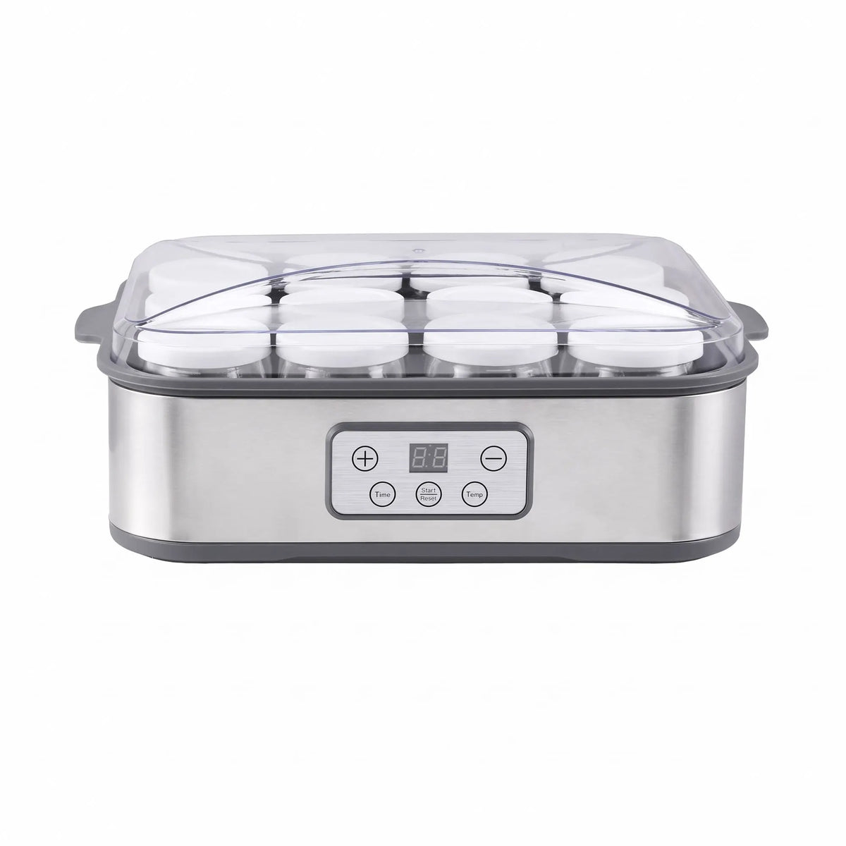 Devanti Yoghurt Maker Machine with 12x180ml Glass Cups Temp Control Grey - Image 4