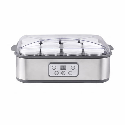 Devanti Yoghurt Maker Machine with 12x180ml Glass Cups Temp Control Grey - Image 4