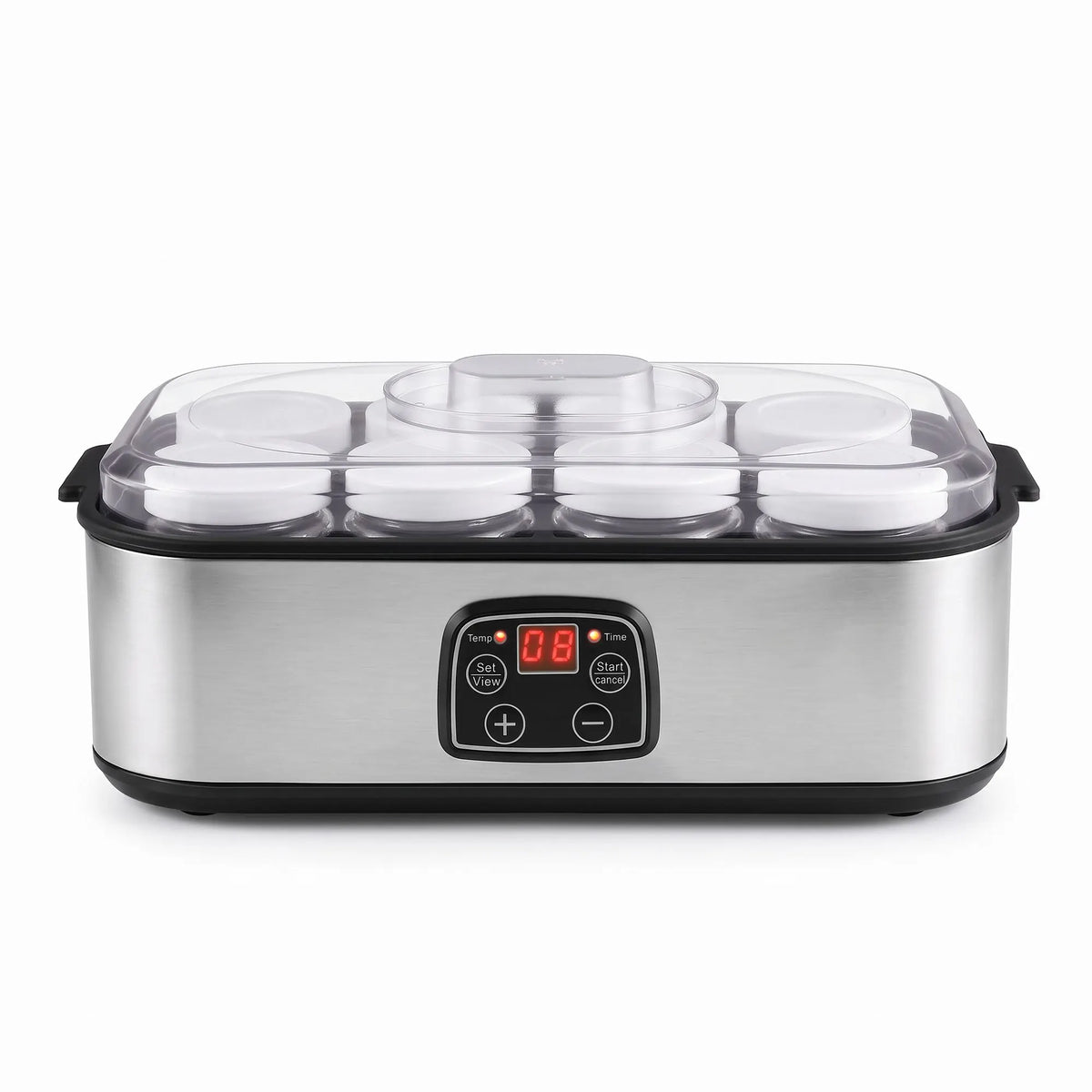 Devanti Yoghurt Maker Machine with 8x180ml Glass Cups Temp Control Black - Image 4
