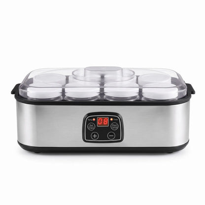 Devanti Yoghurt Maker Machine with 8x180ml Glass Cups Temp Control Black - Image 4