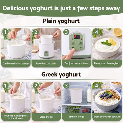 Devanti 2-in-1 Yoghurt Maker and Fermenter 2L with Greek Yoghurt Strainer Soft Cheese Machine - Image 7