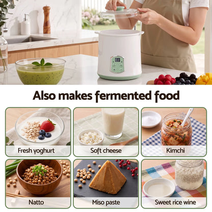 Devanti 2-in-1 Yoghurt Maker and Fermenter 2L with Greek Yoghurt Strainer Soft Cheese Machine - Image 8