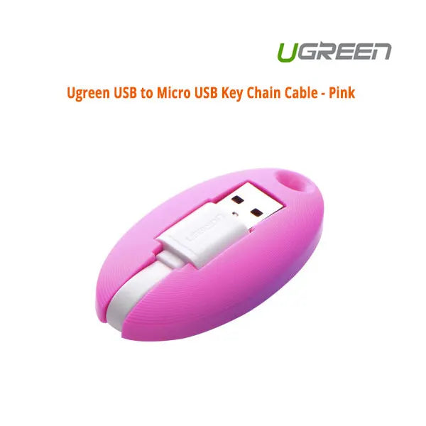 UGREEN USB to Micro USB Key Chain Cable - Pink (30310) - Image 2