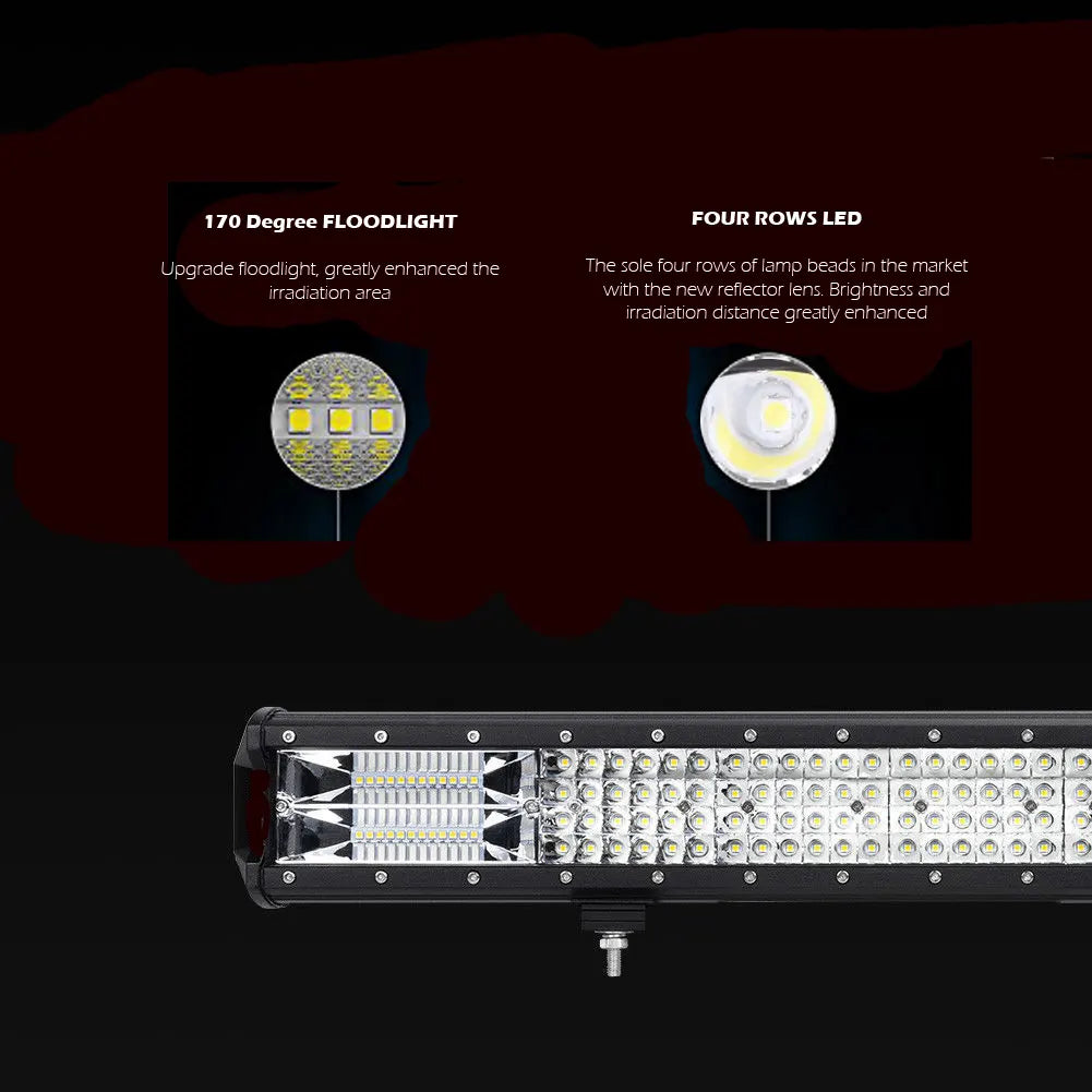 28 inch Philips LED Light Bar Quad Row Combo Beam 4x4 Work Driving Lamp 4wd - Image 4
